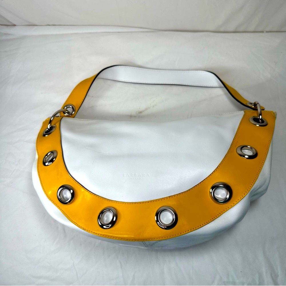 Barbara Milano Italian Leather Crescent Shape Shoulder Bag